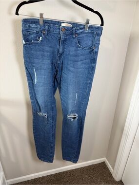 Forever 21 Blue Distressed Skinny Jeans
